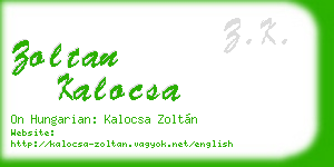 zoltan kalocsa business card
